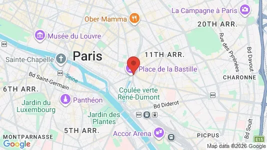 Apartments for rent i Paris 11ème arrondissement - Bastille - kort over placeringen