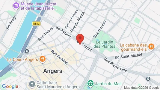 Apartments for rent i Angers - kort over placeringen