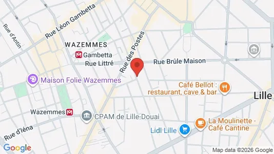 Apartments for rent i Lille - kort over placeringen