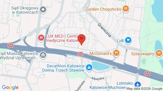 Rooms for rent i Katowice - kort over placeringen