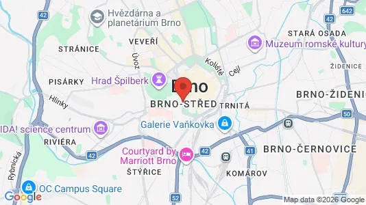 Apartments for rent i Brno-Střed - kort over placeringen