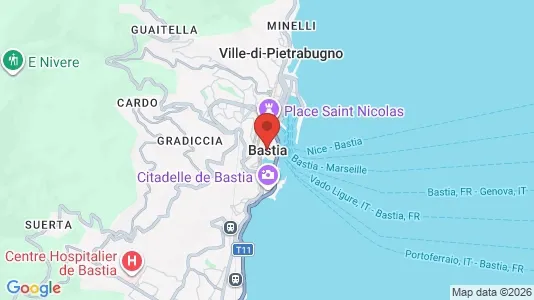 Houses for rent i Bastia - kort over placeringen