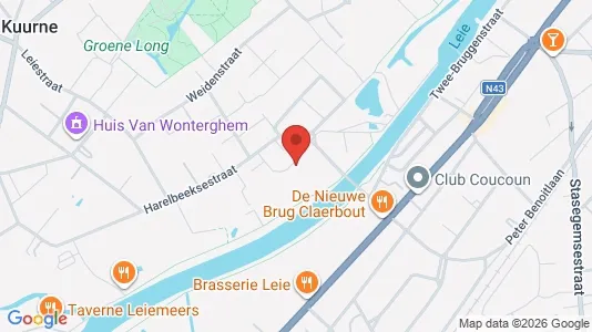 Apartments for rent i Kuurne - kort over placeringen