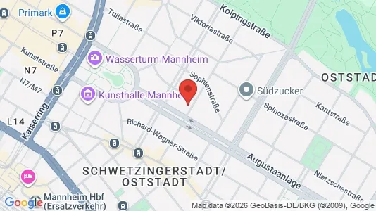Apartments for rent i Mannheim - kort over placeringen