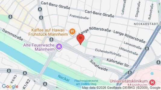 Apartments for rent i Mannheim - kort over placeringen