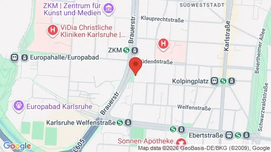 Apartments for rent i Karlsruhe - kort over placeringen