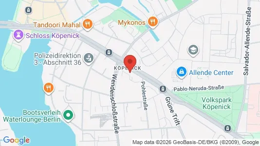 Apartments for rent i Berlin Treptow-Köpenick - kort over placeringen