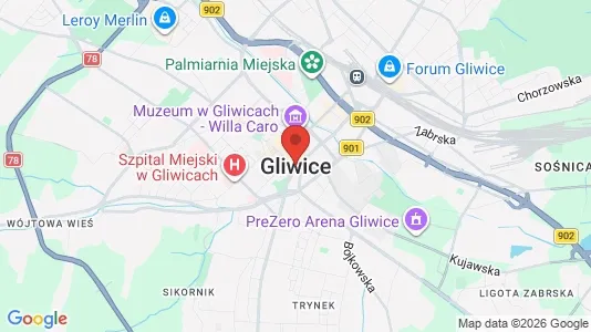 Apartments for rent i Gliwice - kort over placeringen