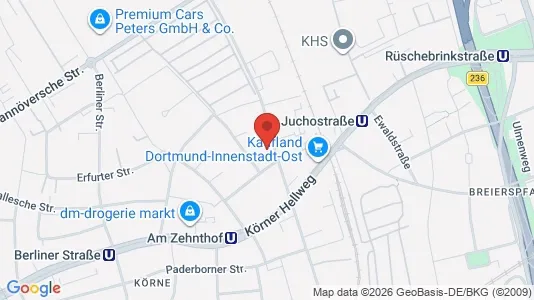Apartments for rent i Dortmund - kort over placeringen