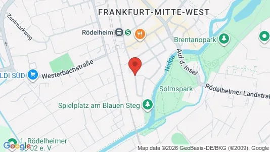 Apartments for rent i Frankfurt Mitte-West - kort over placeringen