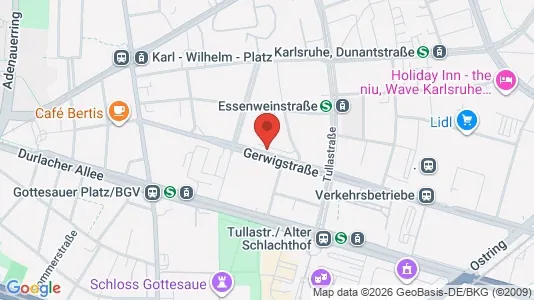 Apartments for rent i Karlsruhe - kort over placeringen