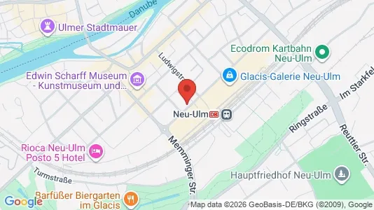 Apartments for rent i Neu-Ulm - kort over placeringen