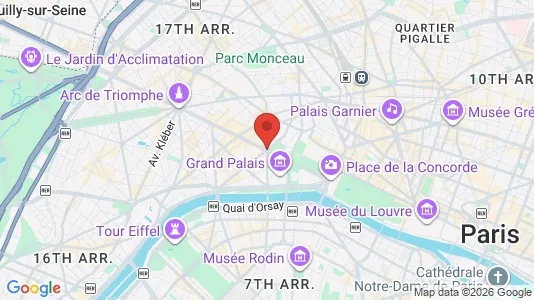 Apartments for rent i Paris 8ème arrondissement - kort over placeringen