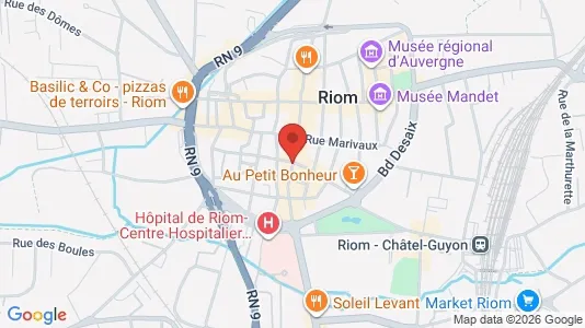 Apartments for rent i Riom - kort over placeringen