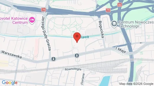 Apartments for rent i Katowice - kort over placeringen