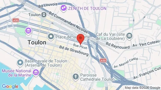 Apartments for rent i Toulon - kort over placeringen