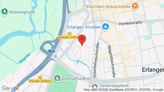 Apartments for rent i Erlangen - kort over placeringen