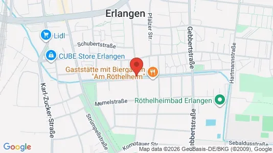 Apartments for rent i Erlangen - kort over placeringen