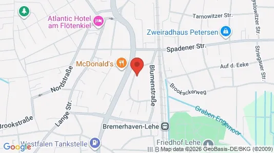 Apartments for rent i Bremerhaven - kort over placeringen
