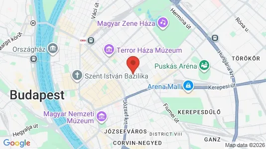 Houses for rent i Budapest Erzsébetváros - kort over placeringen