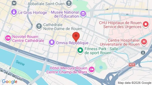 Apartments for rent i Rouen - kort over placeringen