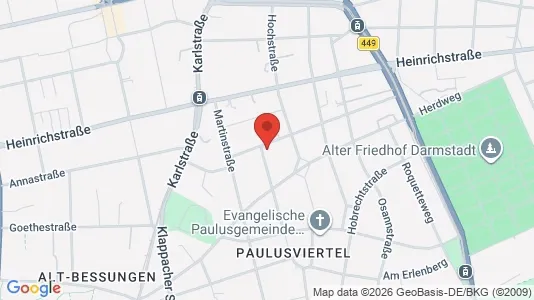 Apartments for rent i Darmstadt - kort over placeringen