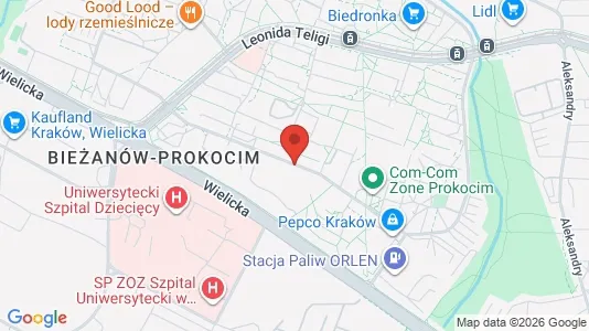 Rooms for rent i Kraków Podgórze - kort over placeringen