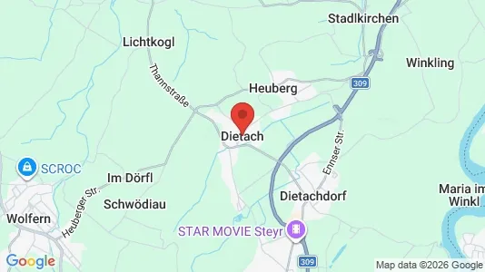 Apartments for rent i Dietach - kort over placeringen