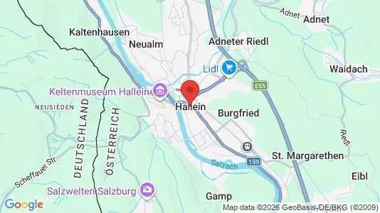 Apartments for rent i Hallein - kort over placeringen