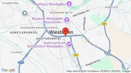 Apartments for rent i Wiesbaden - kort over placeringen