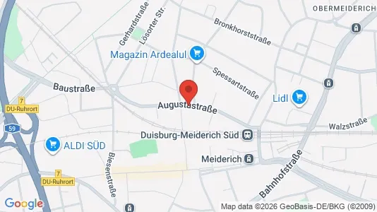 Apartments for rent i Duisburg - kort over placeringen