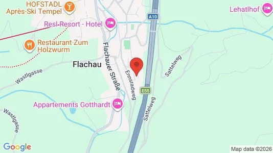 Apartments for rent i Flachau - kort over placeringen