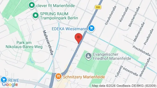 Apartments for rent i Berlin Tempelhof-Schöneberg - kort over placeringen