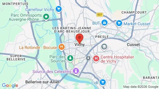Apartments for rent i Vichy - kort over placeringen