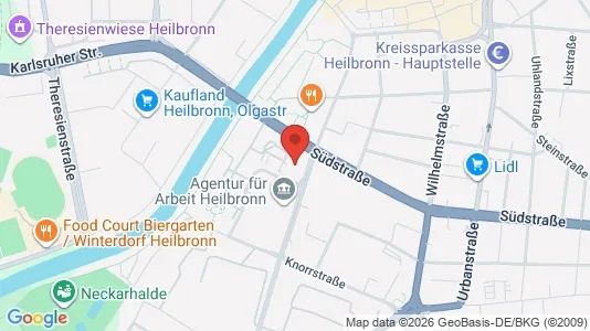 Apartments for rent i Heilbronn - kort over placeringen