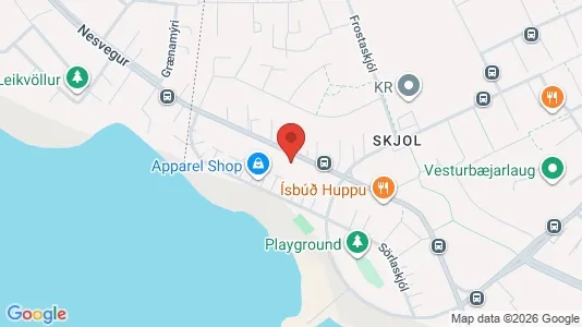 Apartments for rent i Reykjavík Vesturbær - kort over placeringen