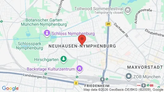 Apartments for rent i Munich Neuhausen-Nymphenburg - kort over placeringen
