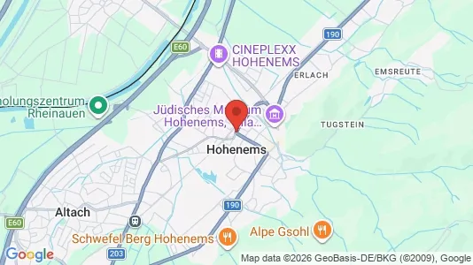 Apartments for rent i Hohenems - kort over placeringen