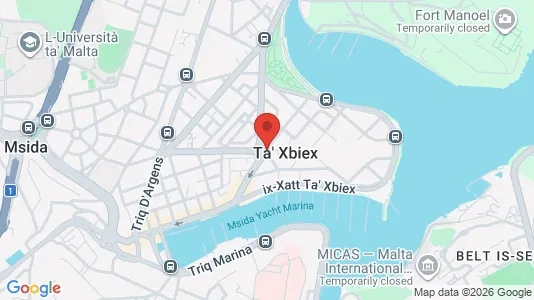 Apartments for rent i Ta' Xbiex - kort over placeringen