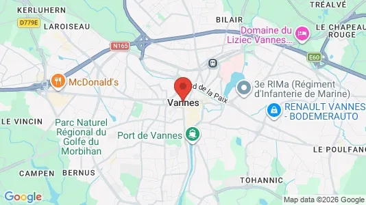 Houses for rent i Vannes - kort over placeringen