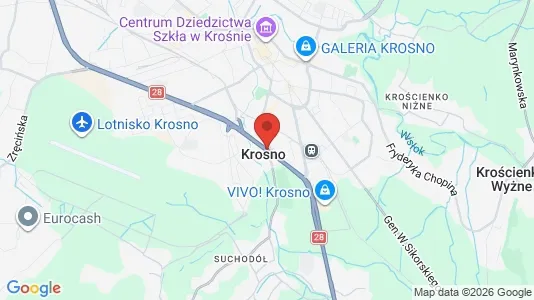Houses for rent i Krosno - kort over placeringen