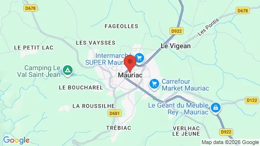 Apartments for rent i Mauriac - kort over placeringen