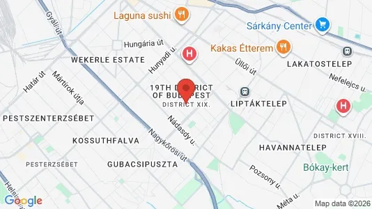 Houses for rent i Budapest Kispest - kort over placeringen