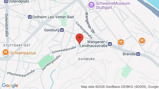 Apartments for rent i Stuttgart-Ost - kort over placeringen