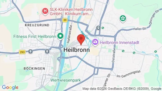 Apartments for rent i Heilbronn - kort over placeringen