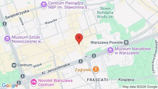 Apartments for rent i Warszawa Śródmieście - kort over placeringen