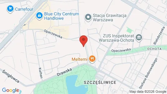 Apartments for rent i Warszawa Ochota - kort over placeringen