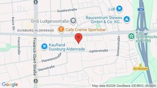 Apartments for rent i Duisburg - kort over placeringen