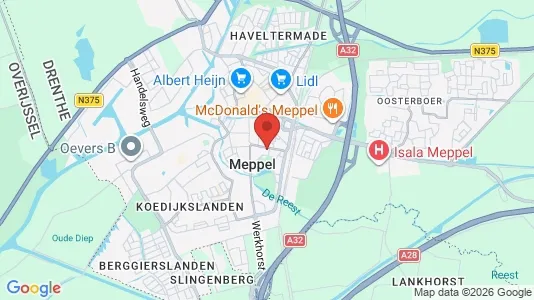 Rooms for rent i Meppel - kort over placeringen