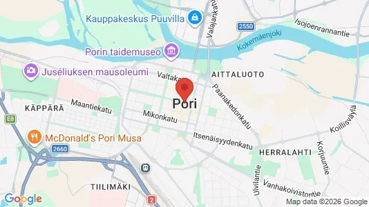 Apartments for rent i Pori - kort over placeringen